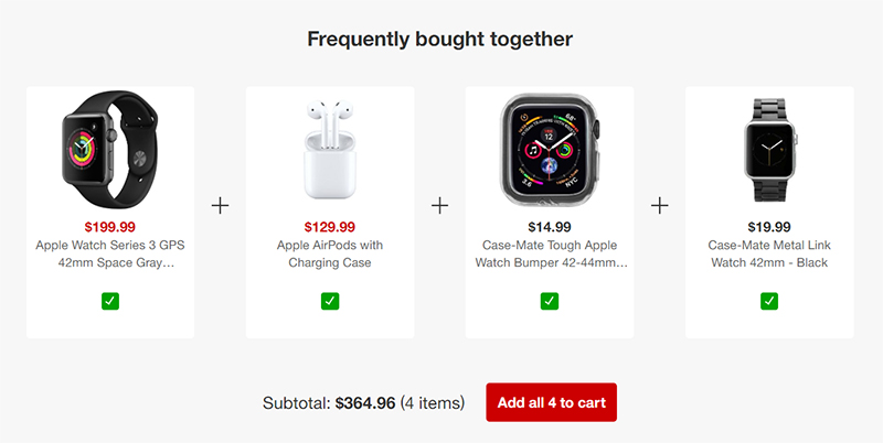 Apple cross-selling example (online store marketing)