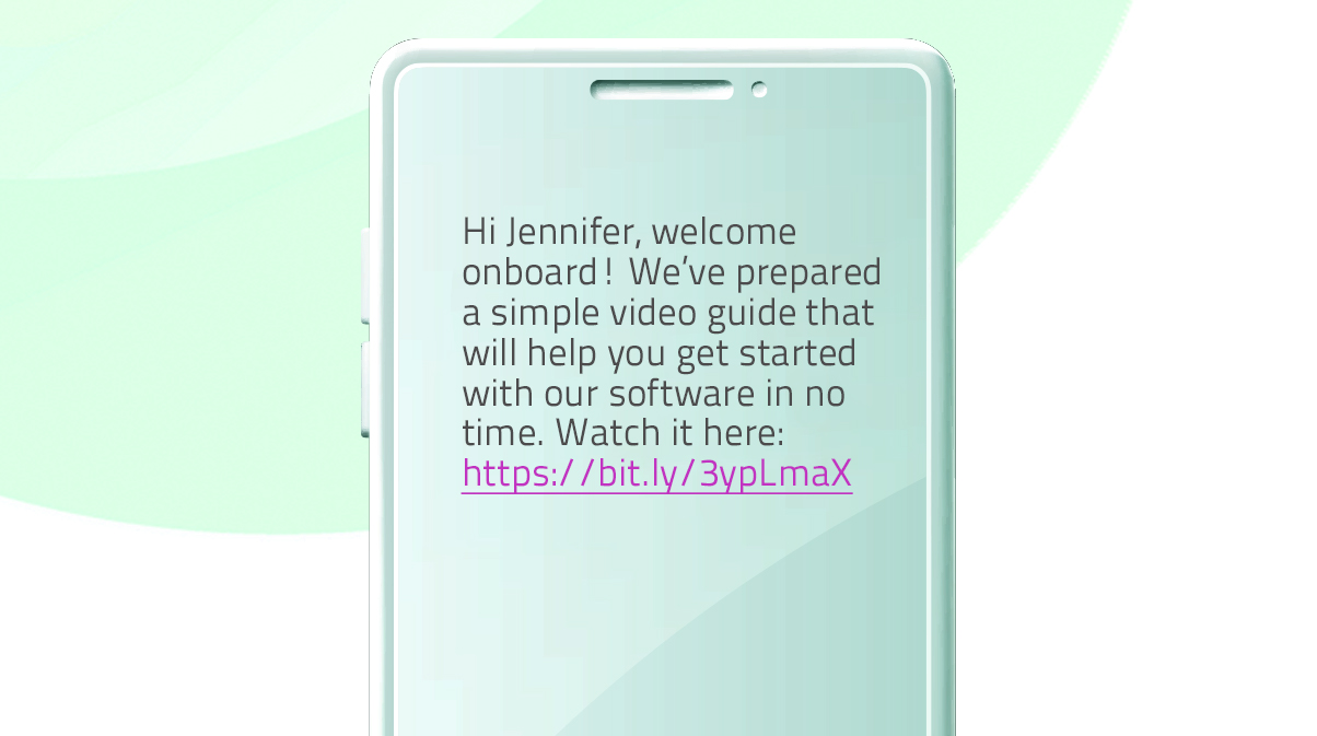 Welcome message template (automatic text messages)
