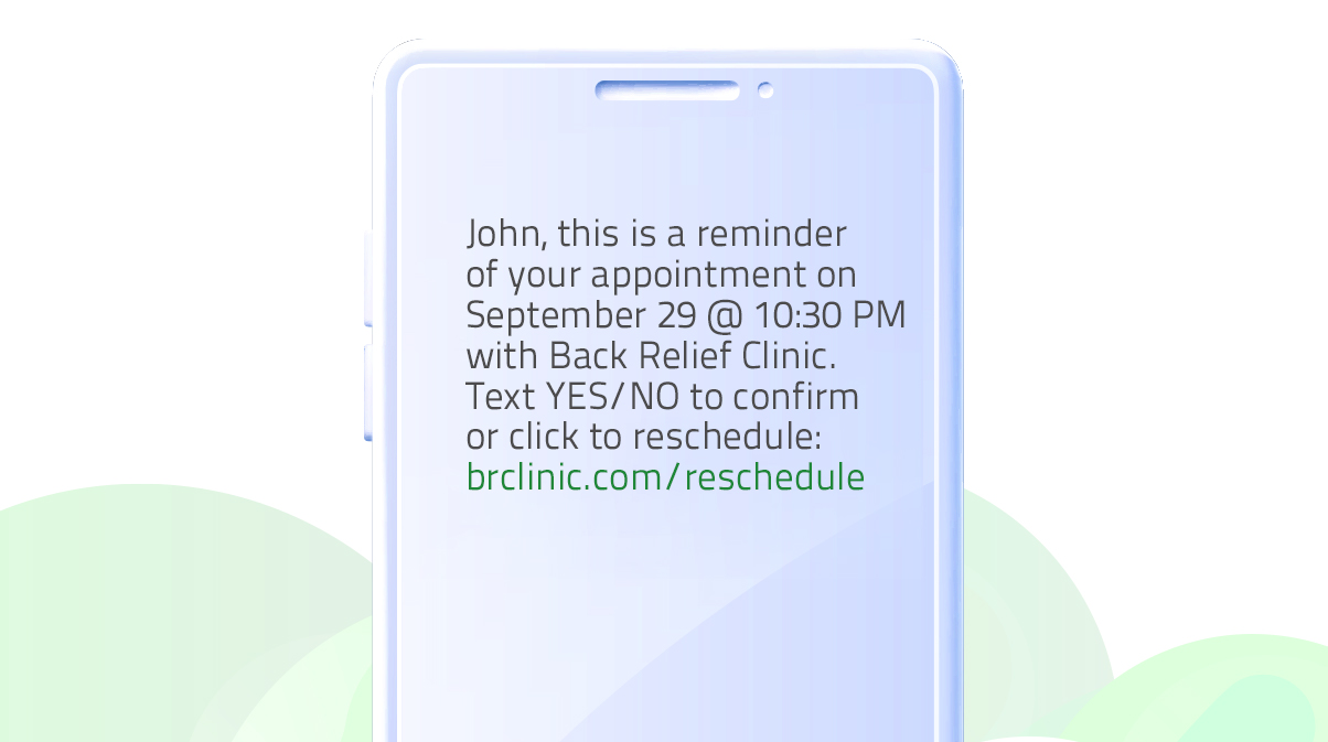 SMS reminder template (automated text messages)