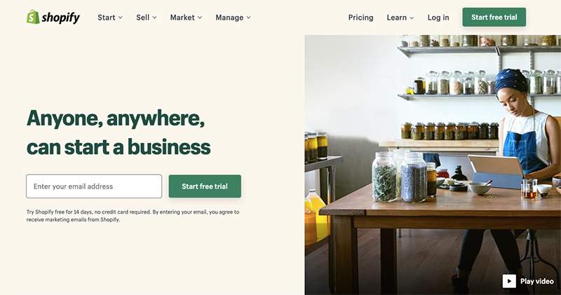 Shopify e-commerce platform